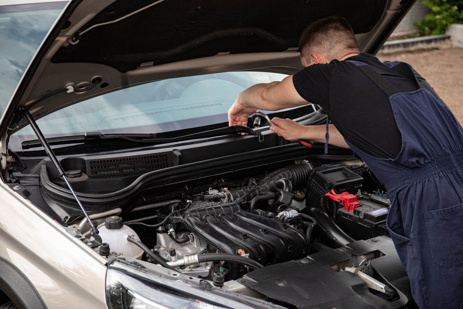Mechanic performing professional tire installation